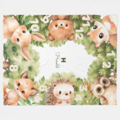 Couverture Polaire Baby shower Boy Woodland Milestone (Devant (Horizontal))