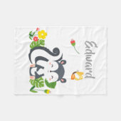 Couverture Polaire Baby Skunk, Papillon & Fleurs (Devant (Horizontal))