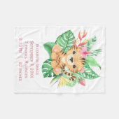 Couverture Polaire Baby Tiger Fleurs tropicales Statistiques de naiss (Devant (Horizontal))