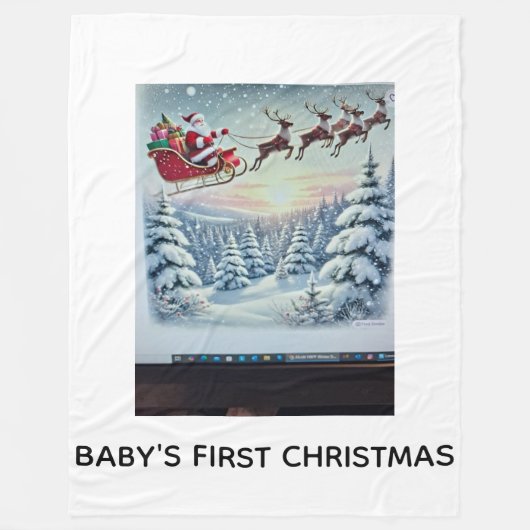 Couverture Polaire Baby's First Christmas (Devant)