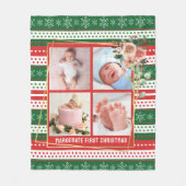 Couverture Polaire Baby's First Christmas Personalized 4 Photo (Devant)