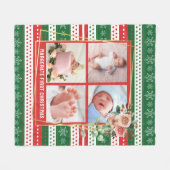 Couverture Polaire Baby's First Christmas Personalized 4 Photo (Devant (Horizontal))
