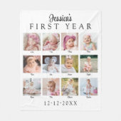 Couverture Polaire Baby's First Year Photo Collage (Devant)