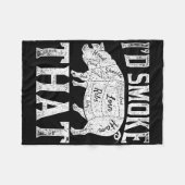 Couverture Polaire Bacon Grilling Barbecue Chef Funny Fumé Viande Fum (Devant (Horizontal))