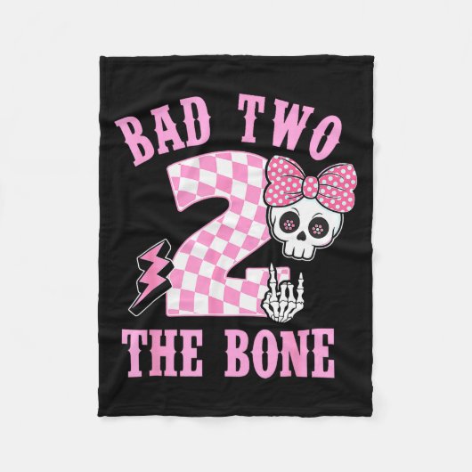 Couverture Polaire Bad Two The Bone Birthday 2 Years Old Nk Checkered (Devant)