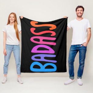 Couverture Polaire BADASS Coloré Cool & Fun Stripes NOIR