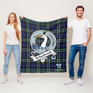 Couverture Polaire Badge de clan Arbuthnot Scot Tartan Plaid