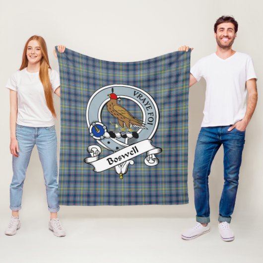 Couverture Polaire Badge De Clan Boswell Tartan Plaid (En situation)