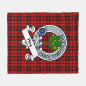 Couverture Polaire Badge De Clan De Cochon Tartan Plaid (Devant (Horizontal))