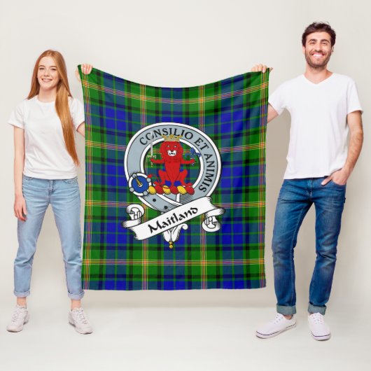 Couverture Polaire Badge De Clan MaiTland Tartan Plaid (En situation)