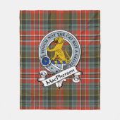 Couverture Polaire Badge de clan Patiné MacPherson Tartan Plaid (Devant)