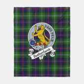 Couverture Polaire Badge de clan Patiné Sutherland Tartan Plaid (Devant)