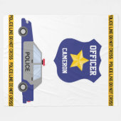 Couverture Polaire Badge de l'officier de police bleue et de l'offici (Devant (Horizontal))