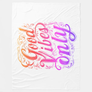 Couverture Polaire Badge de script Good Vibes Only