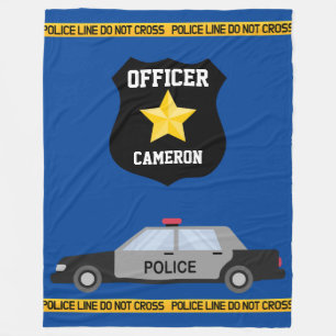 Couverture Polaire Badge de voiture de police et d'officier avec nom