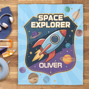 Couverture Polaire Badge d'explorateur spatial mignon