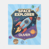 Couverture Polaire Badge d'explorateur spatial mignon (Devant)