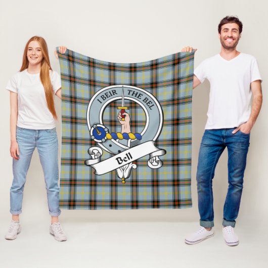 Couverture Polaire Badge du clan Bell Tartan Plaid (En situation)