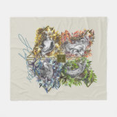 Couverture Polaire Badge HOGWARTS™ Floral Graphic (Devant (Horizontal))