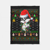 Couverture Polaire Badger Christmas Lights Funny Santa Ugly Sweaters  (Devant)
