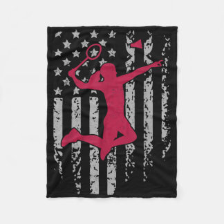 Couverture Polaire Badminton Drapeau Américain Patriotique Sport Lycé