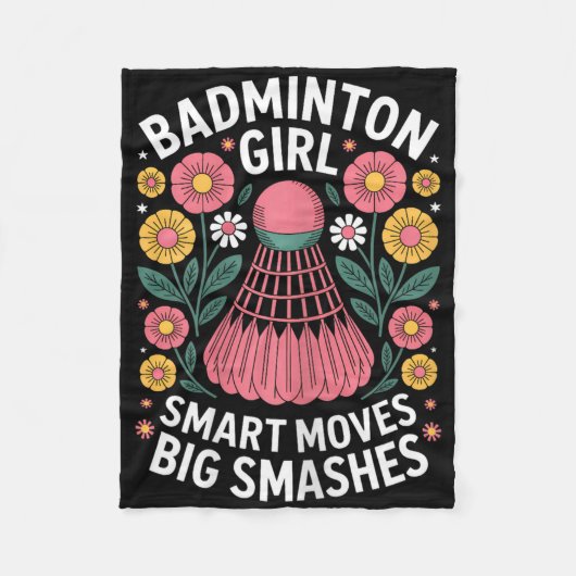 Couverture Polaire Badminton Girl Shuttle Funny Badminton (Devant)