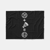 Couverture Polaire Badminton Makes Happy Funny Shuttle Badminton Play (Devant (Horizontal))
