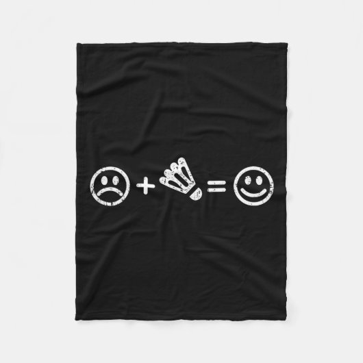 Couverture Polaire Badminton Makes Happy Funny Shuttle Badminton Play (Devant)