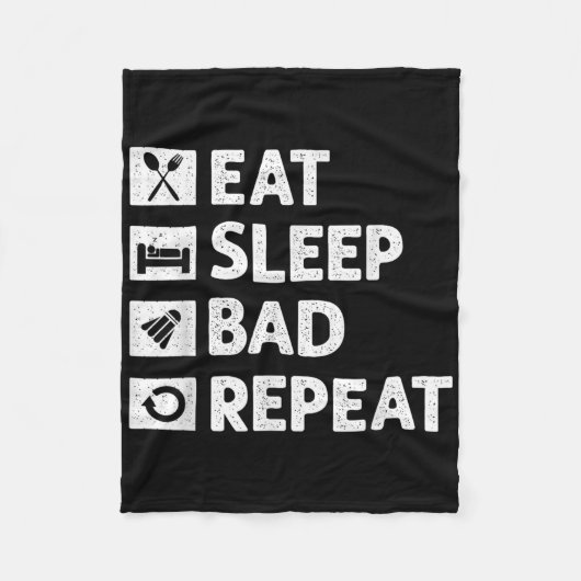 Couverture Polaire Badminton Mange Sleep Répéter Funny Shuttle Meme (Devant)