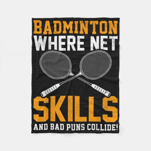 Couverture Polaire Badminton Net Compétences Mauvais Puns Collide Bad (Devant)