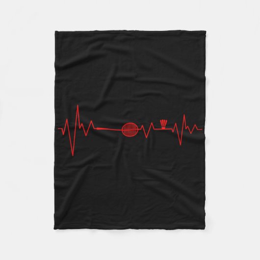 Couverture Polaire Badminton Player Heartbeat Racket Shuttle Sports  (Devant)
