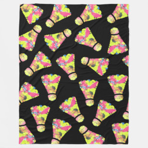 Couverture Polaire Badminton Shuttlecock Art motif coloré cadeau