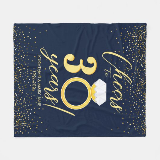 Couverture Polaire Bague du 30e anniversaire du Mariage (Devant (Horizontal))