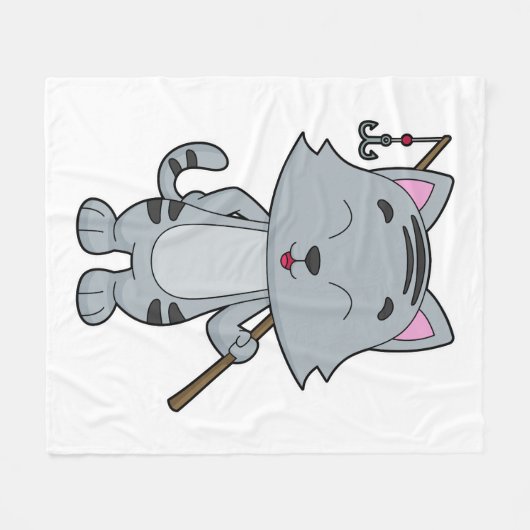 Couverture Polaire Baguette de pêche de chat (Devant (Horizontal))