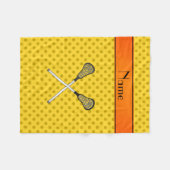 Couverture Polaire Baguettes de crosse de nom personnalisé pois jaune (Devant (Horizontal))