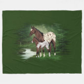 Couverture Polaire Baie et Blanche Appaloosa Mare et Foie (Devant (Horizontal))