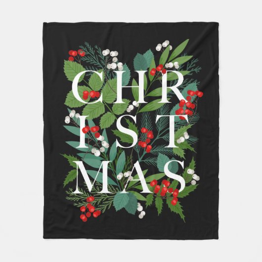 Couverture Polaire Baies vertes de NOËL (Devant)