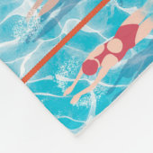 Couverture Polaire Baignades Eau Motif de l'équipe de natation (Coin)