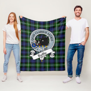 Couverture Polaire Baillie Clan Badge Tartan Plaid