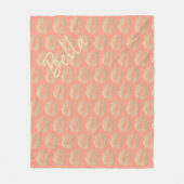 Couverture Polaire Baiser à lèvres imprimer rose pêche or beauté (Devant)