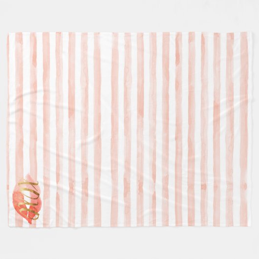 Couverture Polaire Baiser d'aquarelle XOXO en or rose vif (Devant (Horizontal))