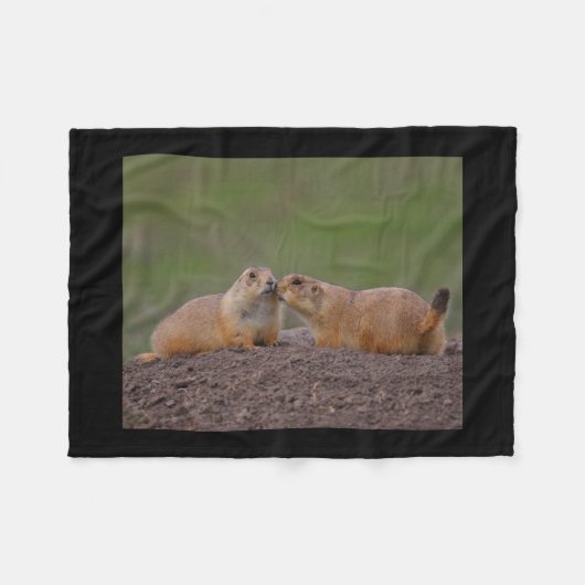 Couverture Polaire baiser de chien de prairie (Devant (Horizontal))