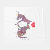 Couverture Polaire Baiser des chats et des chiens (Devant (Horizontal))