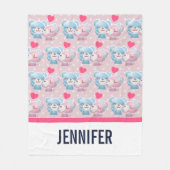 Couverture Polaire Baising Bears Motif sur Pois (Devant)