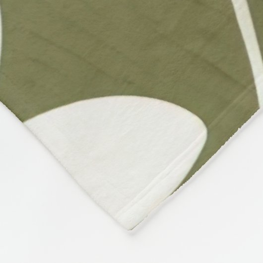 Couverture Polaire Baisson blanc tropical sur vert olive Élégant (Coin)