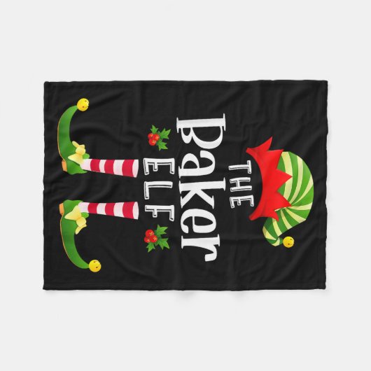 Couverture Polaire Baker Christmas Elf Matching Pajama X-mas Party  (Devant (Horizontal))