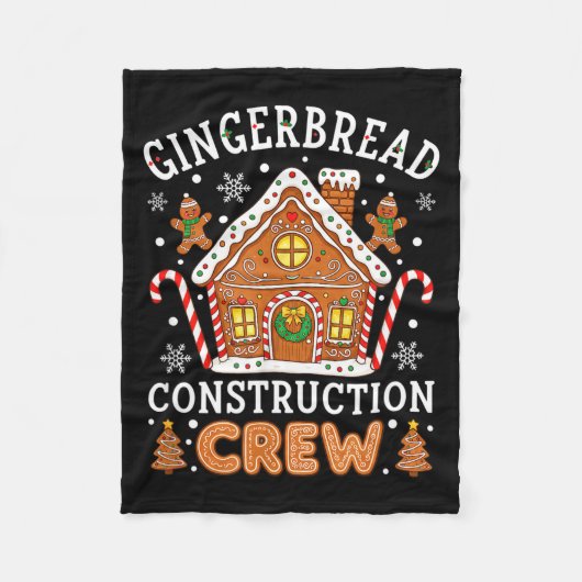 Couverture Polaire Baking Gingerbread House Construction Crew Christm (Devant)