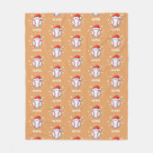 Couverture Polaire Bal de baseball Red Santa Hat Snowflake Nom (Devant)