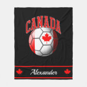Couverture Polaire Bal de soccer du drapeau canadien | Name (Devant)