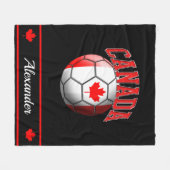 Couverture Polaire Bal de soccer du drapeau canadien | Name (Devant (Horizontal))